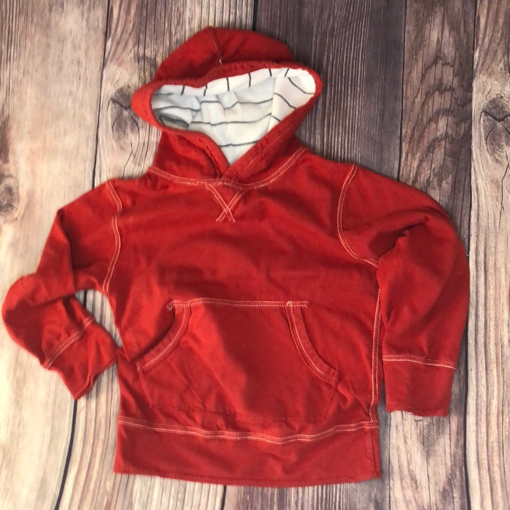 Red hooded pullover size 4 super soft!!!!